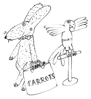 rabbit & parrot