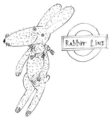 rabbit by train